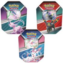 3 Latas Pokémon Heróis V Espeon V Sylveon V Umbreon V Copag Original - 7896192312204