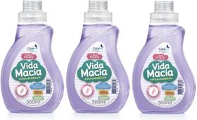 3 Lava Roupas Vida Macia 500ml Testado Dermatologicamente