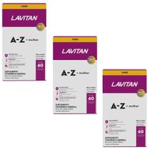 3 Lavitan Suplemento Vitamina A-z + Mulher 60comp Cimed