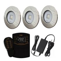 3 Led Slim Rgb 20w Inox Piscina Smartpool e Fonte 5a Cabo 2m