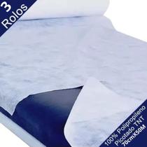 3 Lençol Tnt Descartável P/maca 70cmX50mts C/picote Aradesc