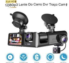 3 Lentes De Câmera Dvr De Carro Dash De 3 Canais Hd 1080 - Snsimports