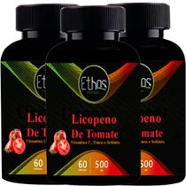 3 Licopeno de Tomate com vitamina c e zinco 180 cápsulas - ETHOS NUTRITION