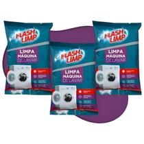 3 limpa maquinas de lavar sache de 80 gramas flash limp
