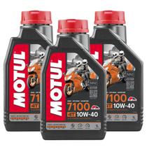 3 Litros Óleo De Motor Motul 7100 4t 10w40 100% Sintético Z300 Z400 Z650 Versys Ninja R3 Mt03 Mt07 Mt09