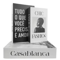 3 Livros Fake Decorativo Falso Caixa Decoração Tendência Casablanca