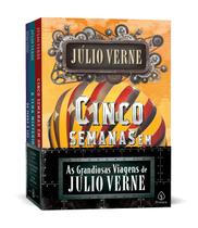 3 Livros Físicos As Grandiosas Viagens de Júlio Verne A ilha Misteriosa Cinco Semana em Um Balão Da Terra Á Lua