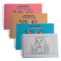 3 Livros Para Colorir Caderno de Desenho Capivara Fofinha