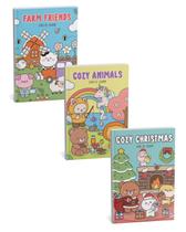3 livros para Colorir Comfy and Cozy Animals, Christmas e Farm Friends