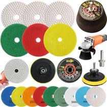 3 Lixas Grão 4 Pol. 100Mm Diamantada + 1 Rebolo Cônico 45 3 Lixas Grão 4 Pol. 100Mm Diamantada + 1 Rebolo Cônico 45