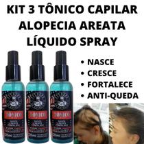 3 Loção Spray Tratamento Capilar Anti Alopecia Androgenética - Vitrine Do Barbeiro