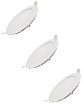 3 Luminária Plafon Led 24w Embutir Ourolux 4000k Redondo 3 Luminária Plafon Led 24w Embutir Ourolux 4000k Redondo