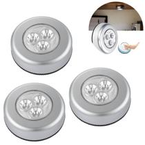 3 Luminárias De Toque Portátil 3 Leds P/ Casa Escritório 3 Luminárias De Toque Portátil 3 Leds P/ Casa Escritório