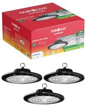 3 Luminárias High Bay UFO Preto 150W Bivolt Cor da Luz Branco Frio 6500K Ourolux 3 Luminárias High Bay UFO Preto 150W Bivolt Cor da Luz Branco Frio 6500K Ourolux
