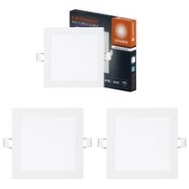 3 Luminarias Led Embutir Quadrada 18w Bivolt 4000k Ledvance