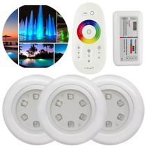 3 Luminárias Leds 12V Piscina Rgb 9W Controladora Módulo