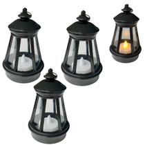 3 Luminárias Vela Luz LED Lamparina Decoração Luz À Bateria
