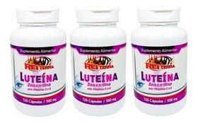 3 Luteína Zeaxantina + Vitamina A e C 500mg 120 Cápsulas - Rei Terra