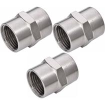 3 luva emenda fêmea rosca 3/8 bsp em latão niquelado 3 luva emenda fêmea rosca 3/8 bsp em latão niquelado