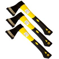 3 Machados Aço Forjado 800g Cabo De Fibra Emborrachado