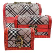 3 Maleta Bau Vintage Caixa Decorativa Joias Objetos Retro