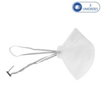 3 Máscaras Descartáveis M.F.Q PFF2 Proteção Pessoal Branca 3 Máscaras Descartáveis M.F.Q PFF2 Proteção Pessoal Branca
