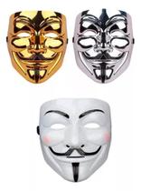 3 Máscaras V De Vingança Anonymous Halloween Festa Fantasia - Trends