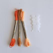 3 meadas para bordar - tons de amarelo - linha para bordado