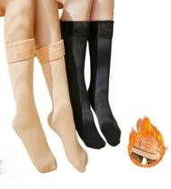 3 Meia Térmica Tubo 50cm Cano longo Peluciada Sem Adulto n 33a42 Fleece Lã Masculino Feminina