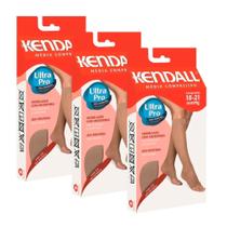 3 Meias Kendall Feminina 3/4 Sem Ponteira De Média Compressão