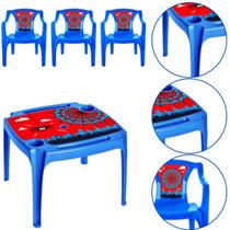 3 Mesinha Mesa Infantil Com Porta Copos Homem Aranha Azul 3 Mesinha Mesa Infantil Com Porta Copos Homem Aranha Azul