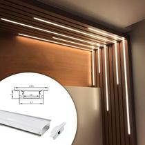 3 Metros Perfil Alumínio Embutir Iluminação De Led Design Interiores