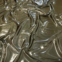 3 Metros Tecido Lamê Com Brilho Metalizado Liso Prata