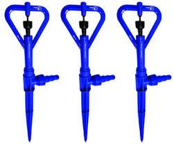 3 Microaspersor Aspersor com Haste P4 Irrigação Horta Jardim