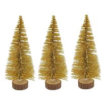 3 Mini Arvore de Natal Pinheiro Mesa Nevado Decoração 14cm