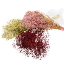 3 mini Buquê Gypso Mosquitinho Rosa, Bco e Marsa Desidratada