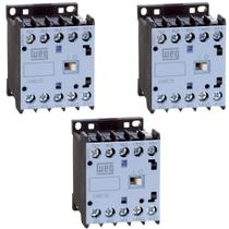 3 Mini Contator 220V 12A Tripolar 1NA CWC012-10-30V26 Weg