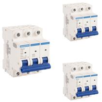 3 Mini Disjuntores 50a Tripolar TDJ3 Tramontina Curva C