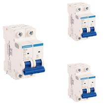 3 Mini Disjuntores 63 Amperes Bipolar Tramontina Curva C