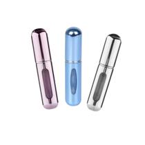 3 Mini Frasco Porta Perfume 5ML Recarregável Portátil Rosa, Azul e Prata Brilhante - LIU