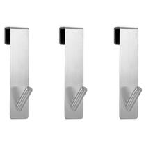 3 Mini Ganchos Inox 12,8cm Para Cozinha, Vidro E Banheiro
