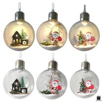 3 Mini Globos Aberto Decorativo Natalino LED Árvore Pisca