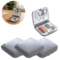 3 Mini Kit Costura De Bolso Para Viagem Completo 20 Itens