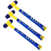 3 Mini Martelo Marreta De Borracha Cabo Fibra 160g 3 Mini Martelo Marreta De Borracha Cabo Fibra 160g