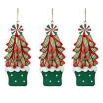 3 Mini Pinheiro Candy Enfeite Natalino Doce Arvore Guirlanda 3 Mini Pinheiro Candy Enfeite Natalino Doce Arvore Guirlanda