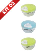 3 Mini Processador Alimentos Triturador Manual 3 Lâminas Cozinha Triturar Alho Cebola Legumes Tomate Temperos Carne Frutas Vegetais