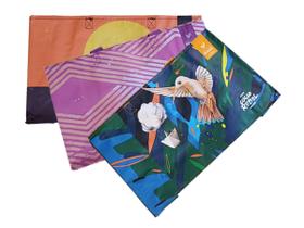 3 Mini Sacolas de Ráfia 33x20x11 cm Estampas Sortidas B4U