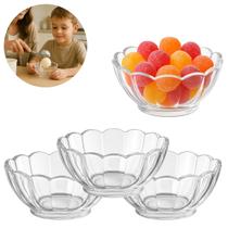 3 Mini Tigelas Redonda Bowl de Vidro P/ Sobremesas 150ml