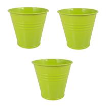 3 Mini vaso cachepot metal decoração e vasinho festas verde