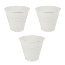 3 Mini vaso cachepot metal decorativo e vasinho festas creme 3 Mini vaso cachepot metal decorativo e vasinho festas creme